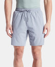Recycled Microfiber Elastane Stretch Solid Shorts with Zipper Pockets and StayFresh Treatment - Grey