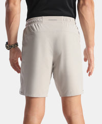 Recycled Microfiber Elastane Stretch Solid Shorts with Zipper Pockets and StayFresh Treatment - Drizzle