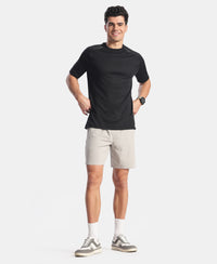 Recycled Microfiber Elastane Stretch Solid Shorts with Zipper Pockets and StayFresh Treatment - Drizzle