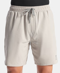Recycled Microfiber Elastane Stretch Solid Shorts with Zipper Pockets and StayFresh Treatment - Drizzle