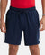 Recycled Microfiber Elastane Stretch Solid Shorts with Zipper Pockets and StayFresh Treatment - Navy-1