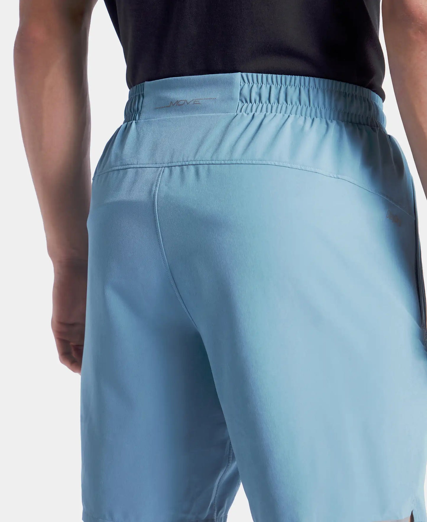 Recycled Microfiber Elastane Stretch Solid Shorts with Zipper Pockets and StayFresh Treatment - Provincial Blue