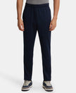 Lightweight Microfiber Trackpant with Zipper Pockets and StayFresh Treatment - Navy-1