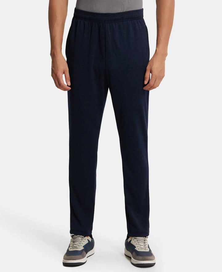 Lightweight Microfiber Trackpant with Zipper Pockets and StayFresh Treatment - Navy-1