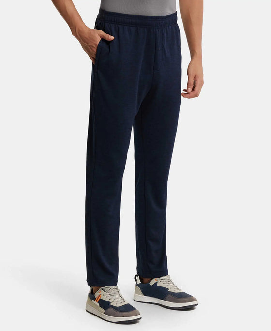 Lightweight Microfiber Trackpant with Zipper Pockets and StayFresh Treatment - Navy-2