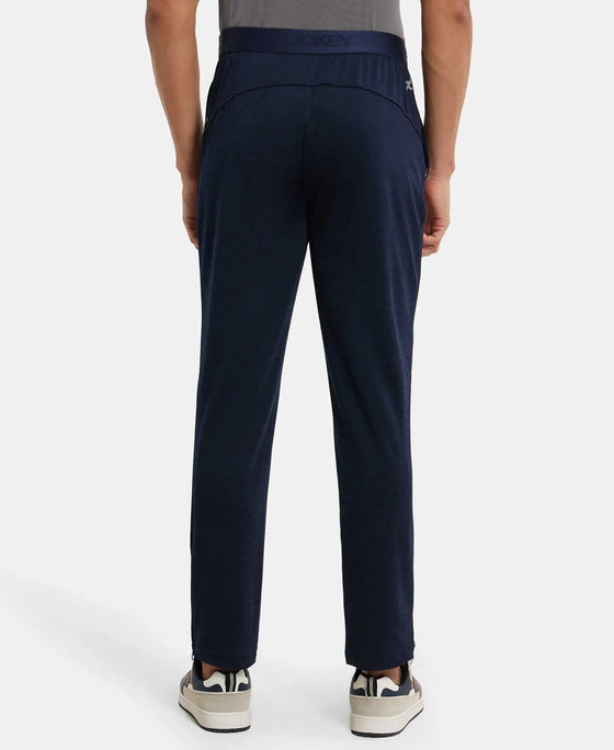 Lightweight Microfiber Trackpant with Zipper Pockets and StayFresh Treatment - Navy-3