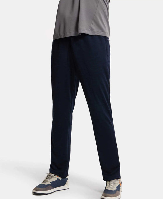 Lightweight Microfiber Trackpant with Zipper Pockets and StayFresh Treatment - Navy-5