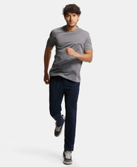 Lightweight Microfiber Trackpant with Zipper Pockets and StayFresh Treatment - Navy-6
