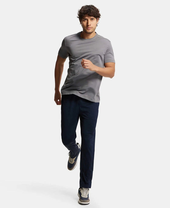 Lightweight Microfiber Trackpant with Zipper Pockets and StayFresh Treatment - Navy-6