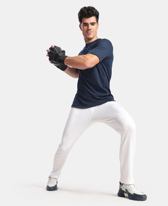 Lightweight Microfiber Trackpant with Zipper Pockets and StayFresh Treatment - White