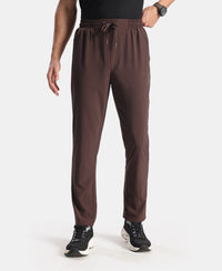 Recycled Microfiber Elastane Stretch Trackpant with Zipper Pockets and StayFresh Treatment - Java