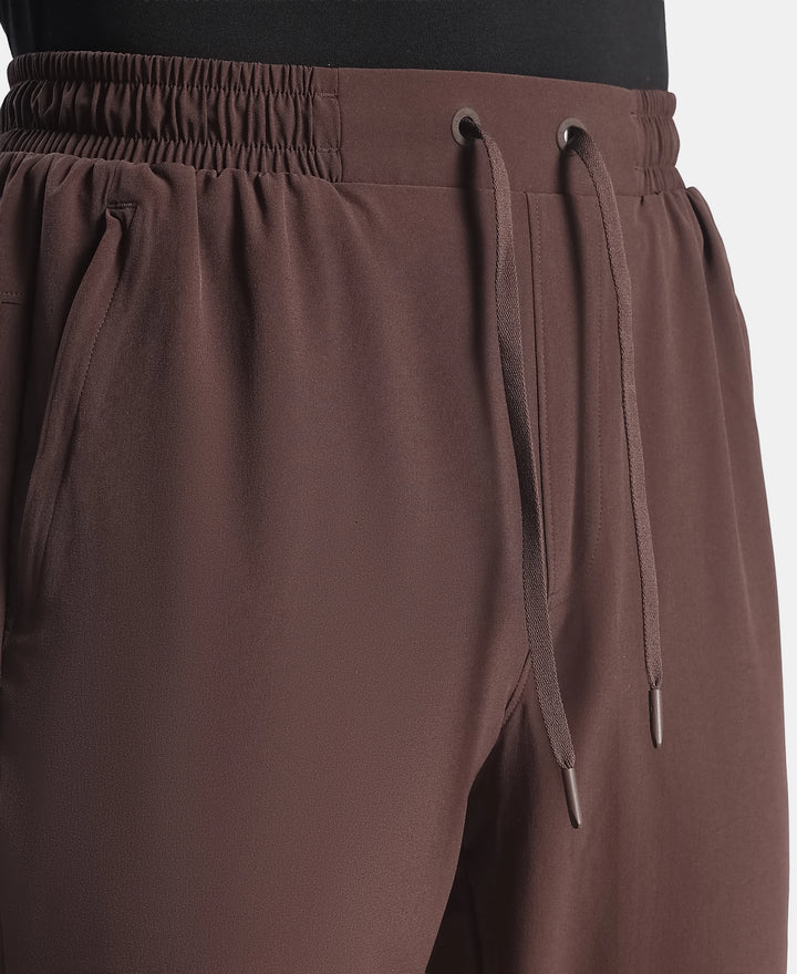Recycled Microfiber Elastane Stretch Trackpant with Zipper Pockets and StayFresh Treatment - Java