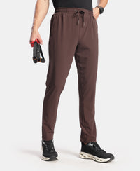 Recycled Microfiber Elastane Stretch Trackpant with Zipper Pockets and StayFresh Treatment - Java