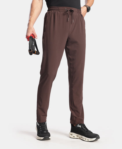 Recycled Microfiber Elastane Stretch Trackpant with Zipper Pockets and StayFresh Treatment - Java