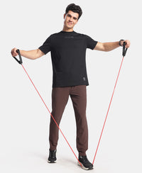 Recycled Microfiber Elastane Stretch Trackpant with Zipper Pockets and StayFresh Treatment - Java