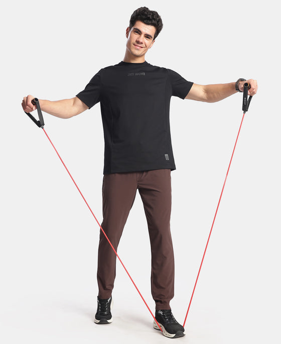 Recycled Microfiber Elastane Stretch Trackpant with Zipper Pockets and StayFresh Treatment - Java