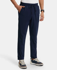 Recycled Microfiber Elastane Stretch Trackpant with Zipper Pockets and StayFresh Treatment - Navy-2