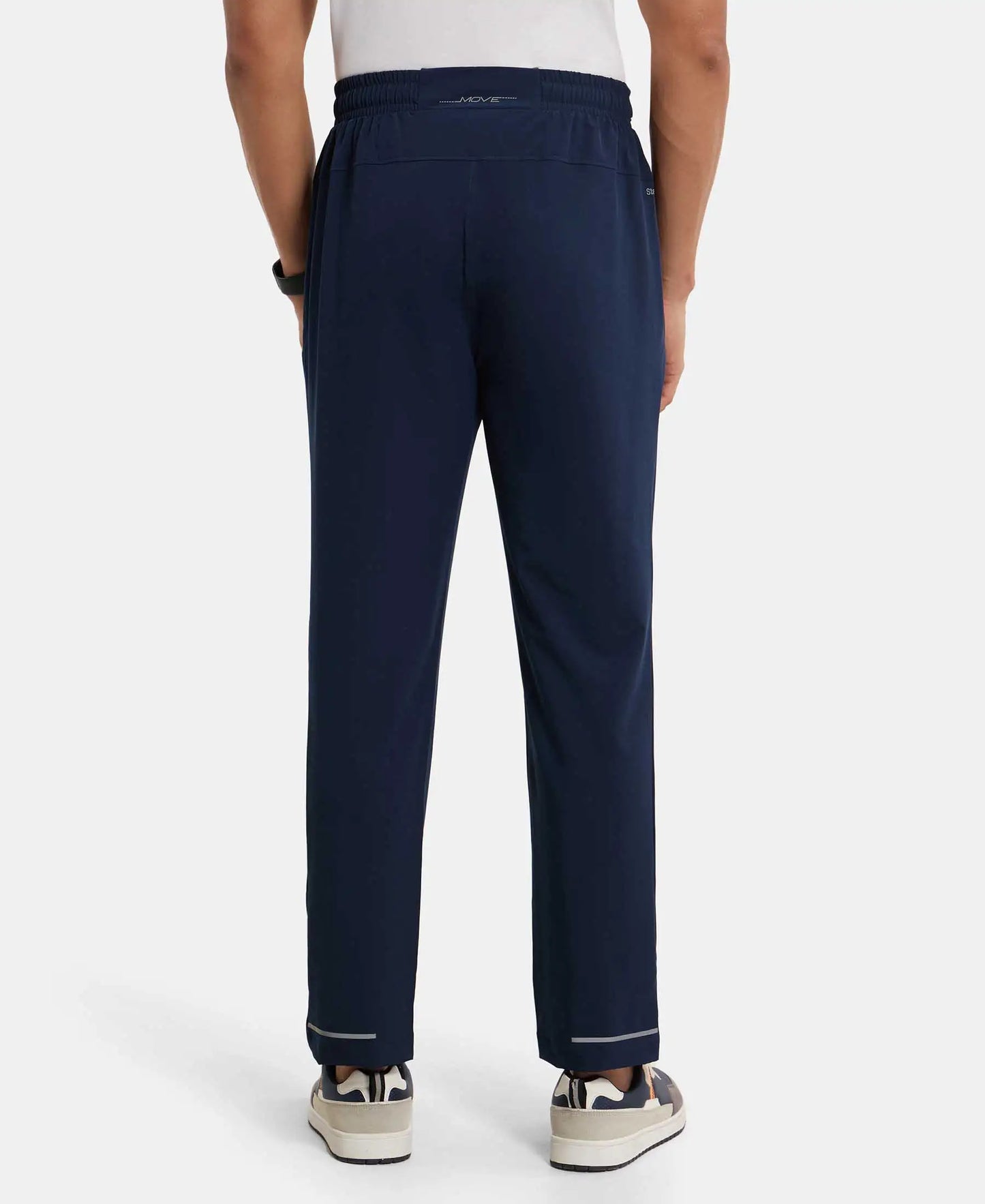 Recycled Microfiber Elastane Stretch Trackpant with Zipper Pockets and StayFresh Treatment - Navy-3