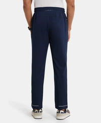 Recycled Microfiber Elastane Stretch Trackpant with Zipper Pockets and StayFresh Treatment - Navy-3