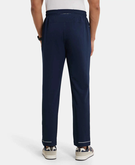 Recycled Microfiber Elastane Stretch Trackpant with Zipper Pockets and StayFresh Treatment - Navy-3