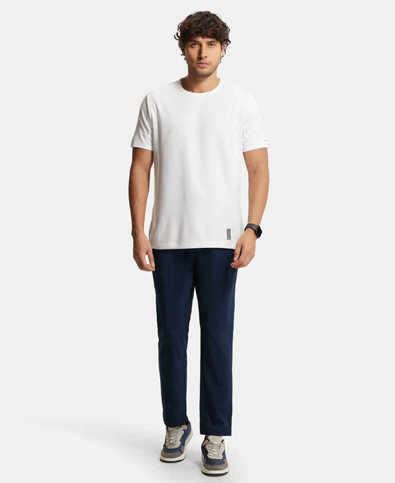 Recycled Microfiber Elastane Stretch Trackpant with Zipper Pockets and StayFresh Treatment - Navy-4