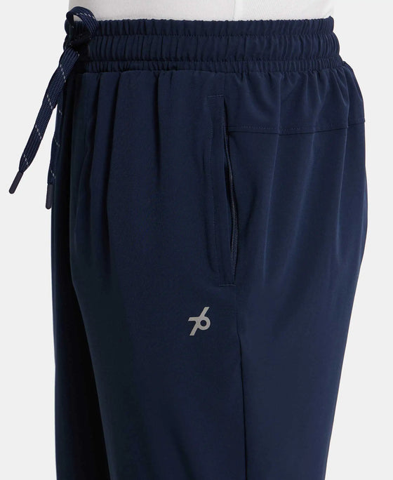 Recycled Microfiber Elastane Stretch Trackpant with Zipper Pockets and StayFresh Treatment - Navy-7