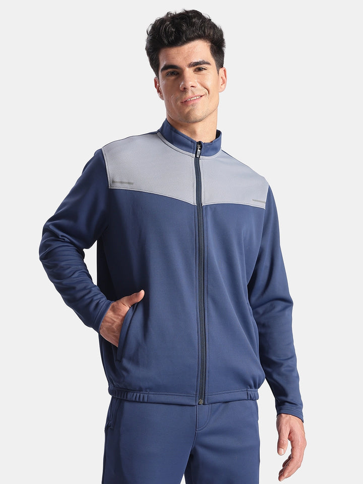 Microfiber Fabric Jacket with StayFresh Treatment - Navy & Grey