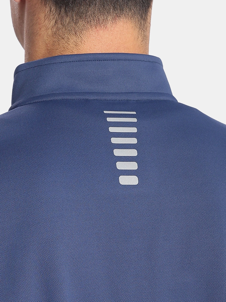 Microfiber Fabric Jacket with StayFresh Treatment - Navy & Grey