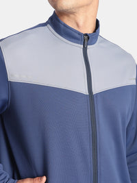 Microfiber Fabric Jacket with StayFresh Treatment - Navy & Grey