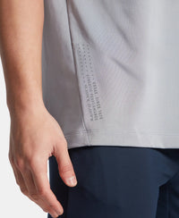 Recycled Microfiber Elastane Stretch Fabric Round Neck Half Sleeve Breathable Mesh T-Shirt - Grey