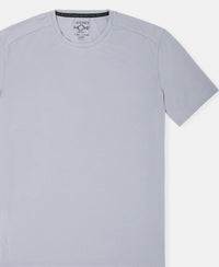 Recycled Microfiber Elastane Stretch Fabric Round Neck Half Sleeve Breathable Mesh T-Shirt - Grey