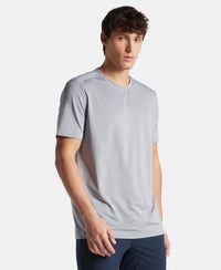 Recycled Microfiber Elastane Stretch Fabric Round Neck Half Sleeve Breathable Mesh T-Shirt - Grey