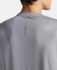 Recycled Microfiber Elastane Stretch Fabric Round Neck Half Sleeve Breathable Mesh T-Shirt - Grey
