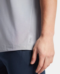 Recycled Microfiber Elastane Stretch Fabric Round Neck Half Sleeve Breathable Mesh T-Shirt - Grey