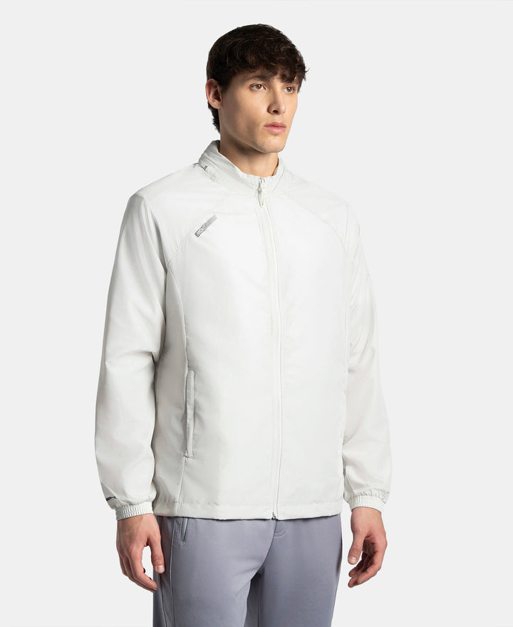 Microfiber Water Resistant Convertible Hoodie Jacket - Dawn White