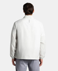Microfiber Water Resistant Convertible Hoodie Jacket - Dawn White