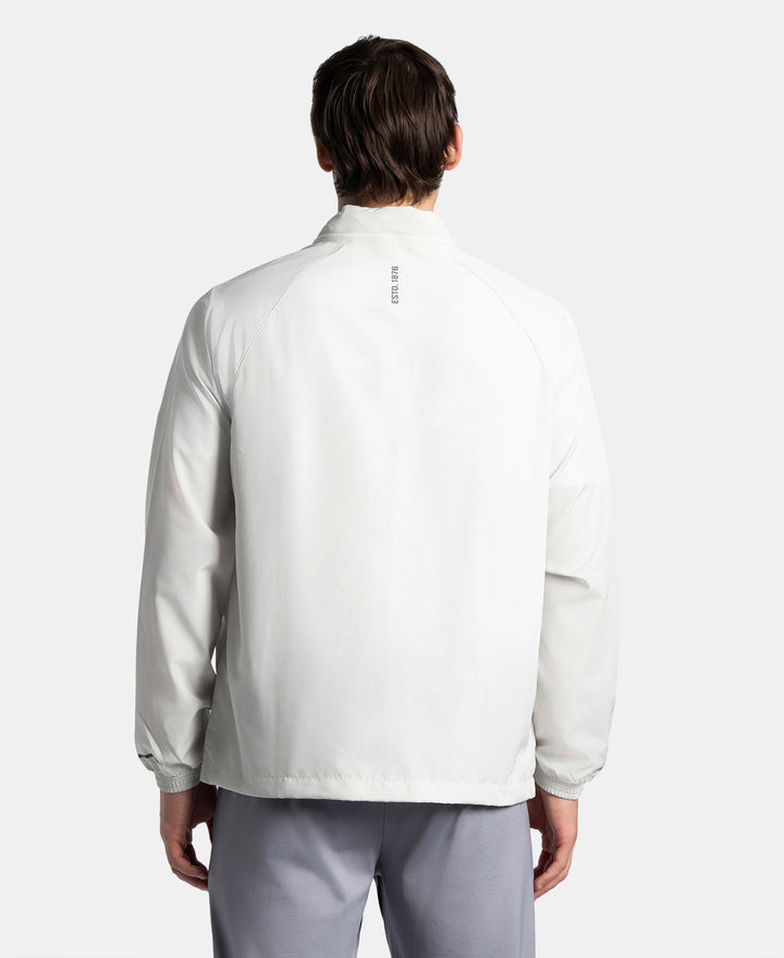 Microfiber Water Resistant Convertible Hoodie Jacket - Dawn White