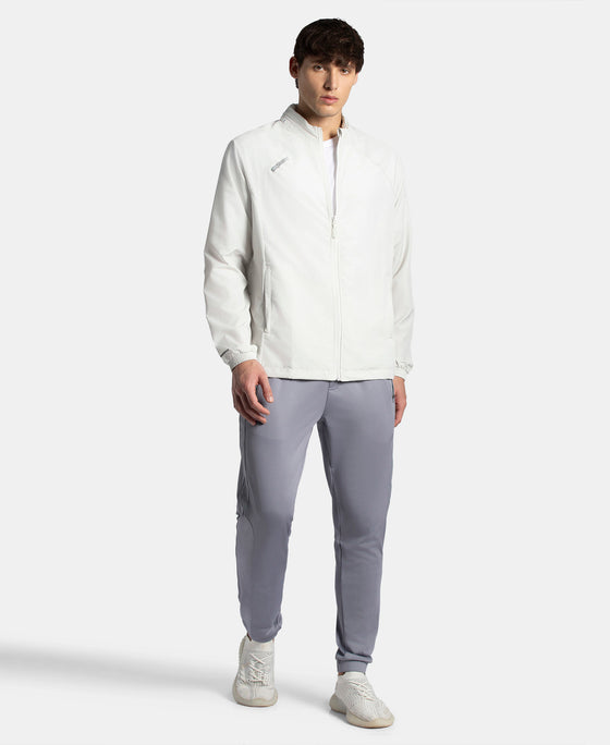 Microfiber Water Resistant Convertible Hoodie Jacket - Dawn White