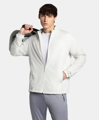 Microfiber Water Resistant Convertible Hoodie Jacket - Dawn White