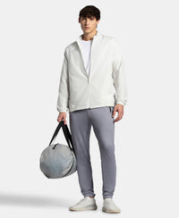 Microfiber Water Resistant Convertible Hoodie Jacket - Dawn White