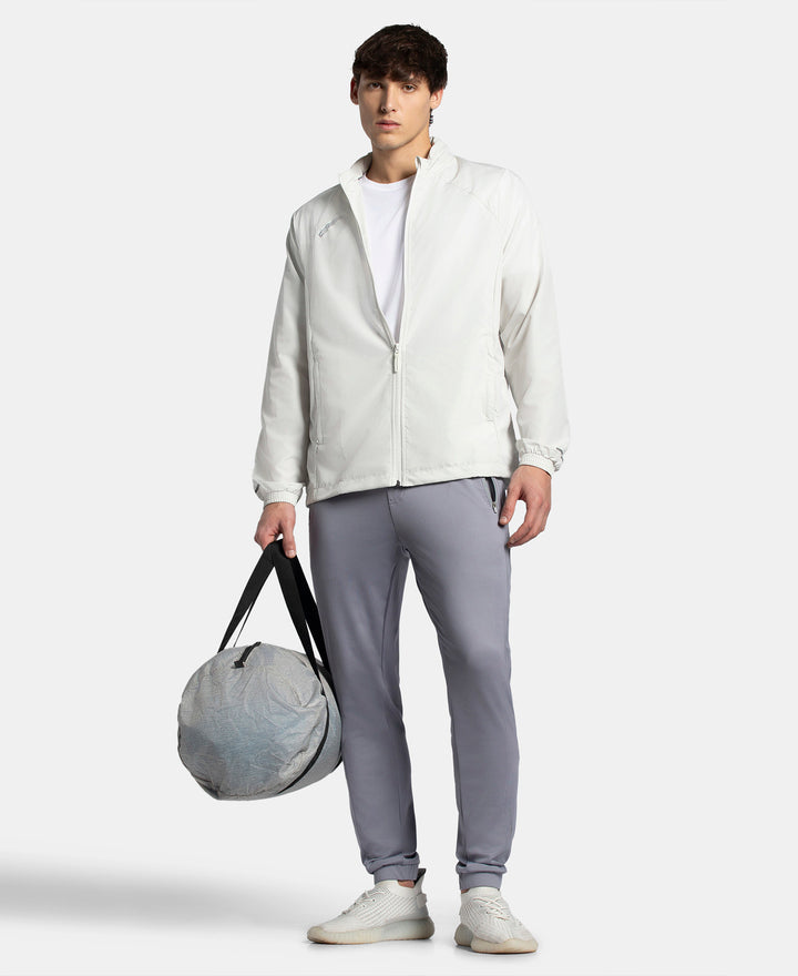 Microfiber Water Resistant Convertible Hoodie Jacket - Dawn White