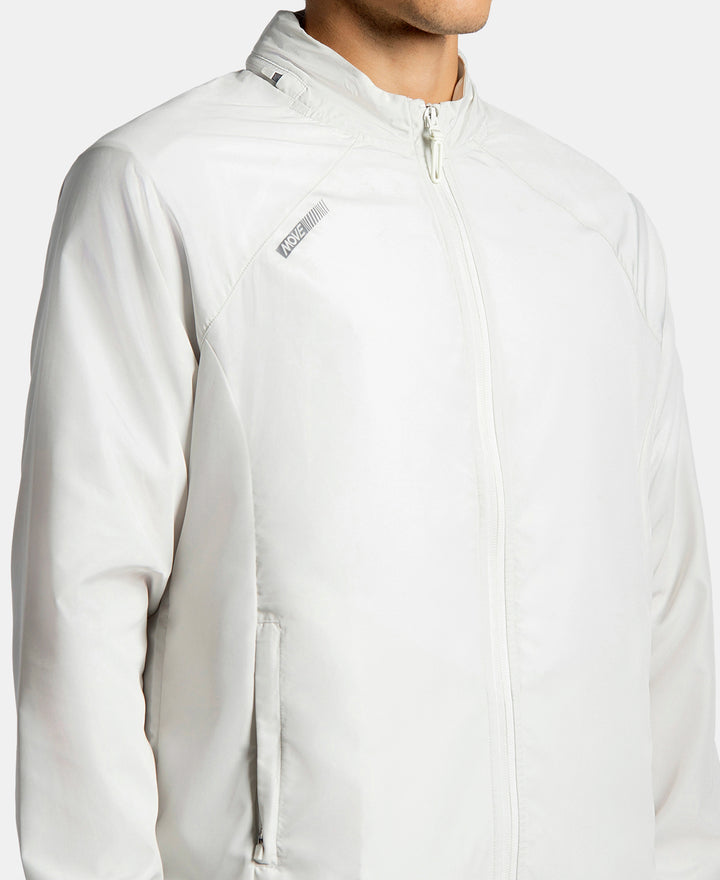 Microfiber Water Resistant Convertible Hoodie Jacket - Dawn White