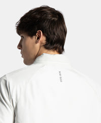Microfiber Water Resistant Convertible Hoodie Jacket - Dawn White