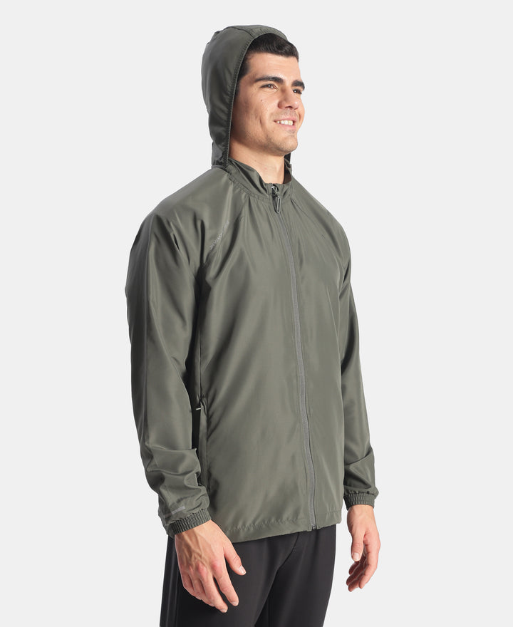 Microfiber Water Resistant Convertible Hoodie Jacket - T Green