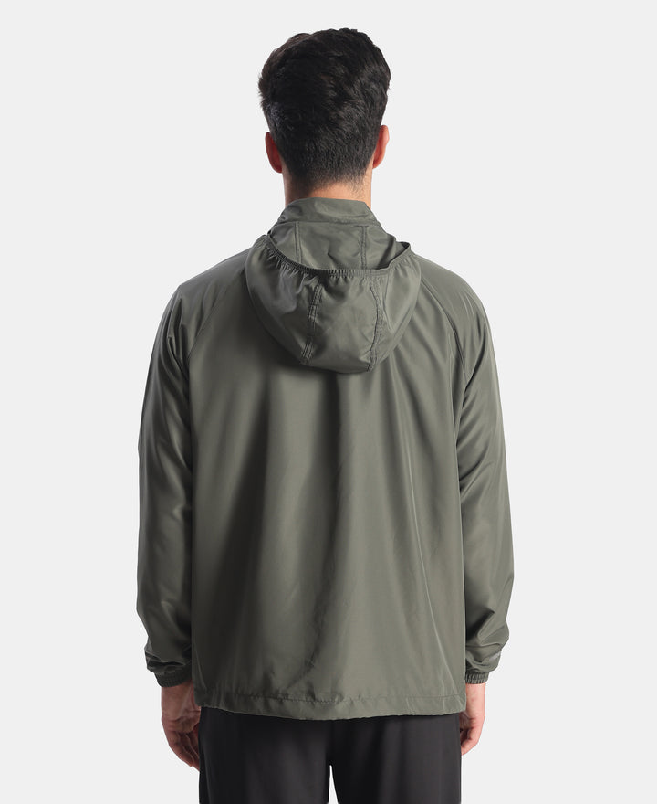 Microfiber Water Resistant Convertible Hoodie Jacket - T Green