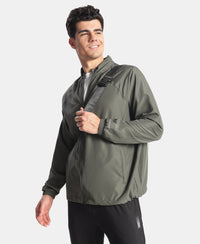Microfiber Water Resistant Convertible Hoodie Jacket - T Green