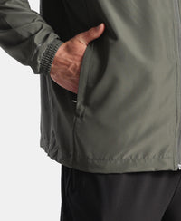 Microfiber Water Resistant Convertible Hoodie Jacket - T Green