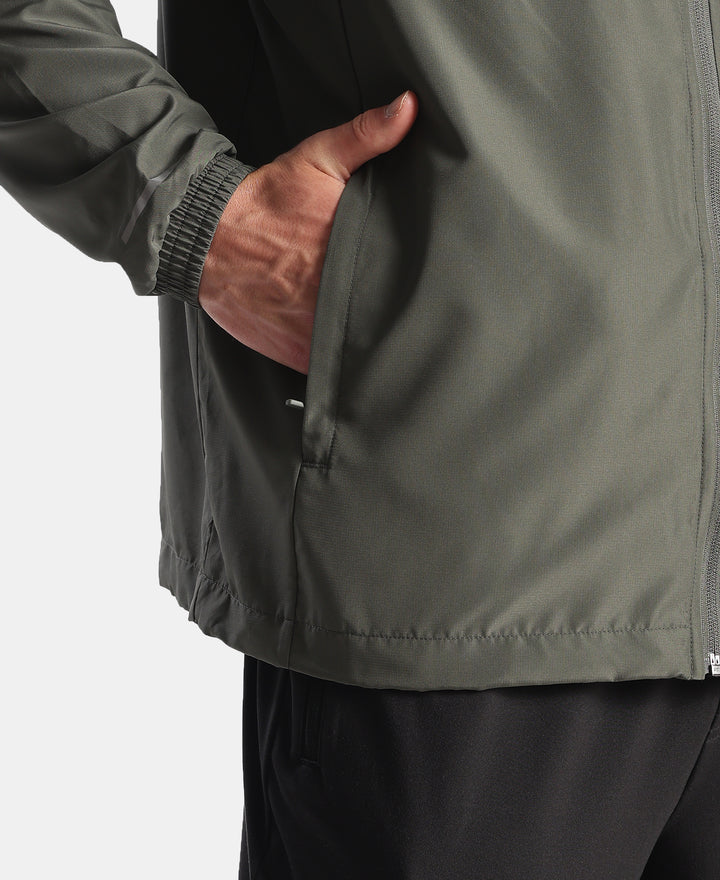 Microfiber Water Resistant Convertible Hoodie Jacket - T Green