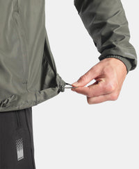 Microfiber Water Resistant Convertible Hoodie Jacket - T Green
