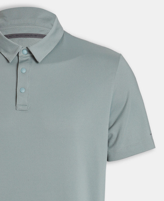 Recycled Microfiber Elastane Stretch Half Sleeve Polo Tshirt with Breathable Mesh - Abyss